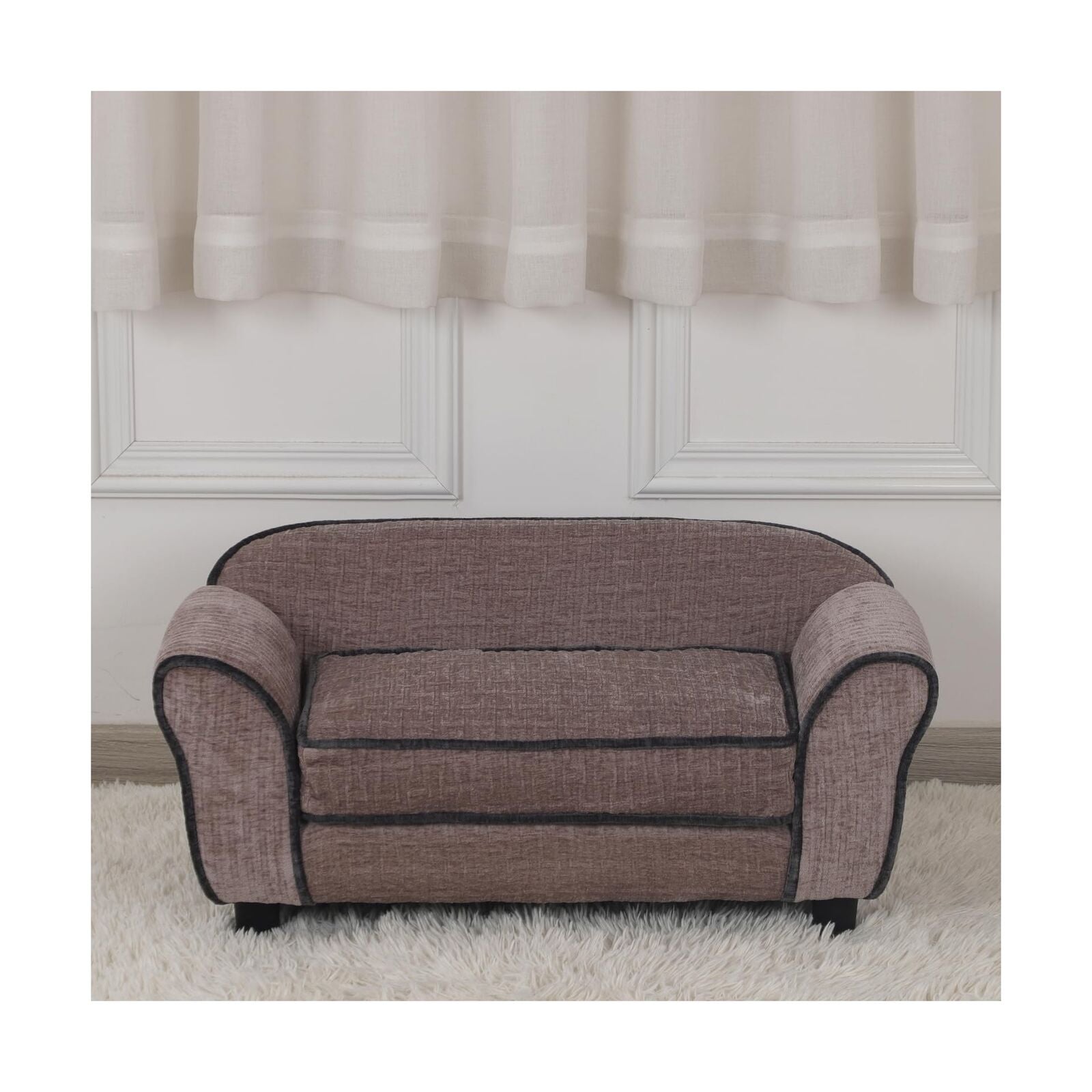 Pet Sofa/Dog Bed with Luxury Striped Fleece Pet Bed Animal Sleeping Bed Small...
