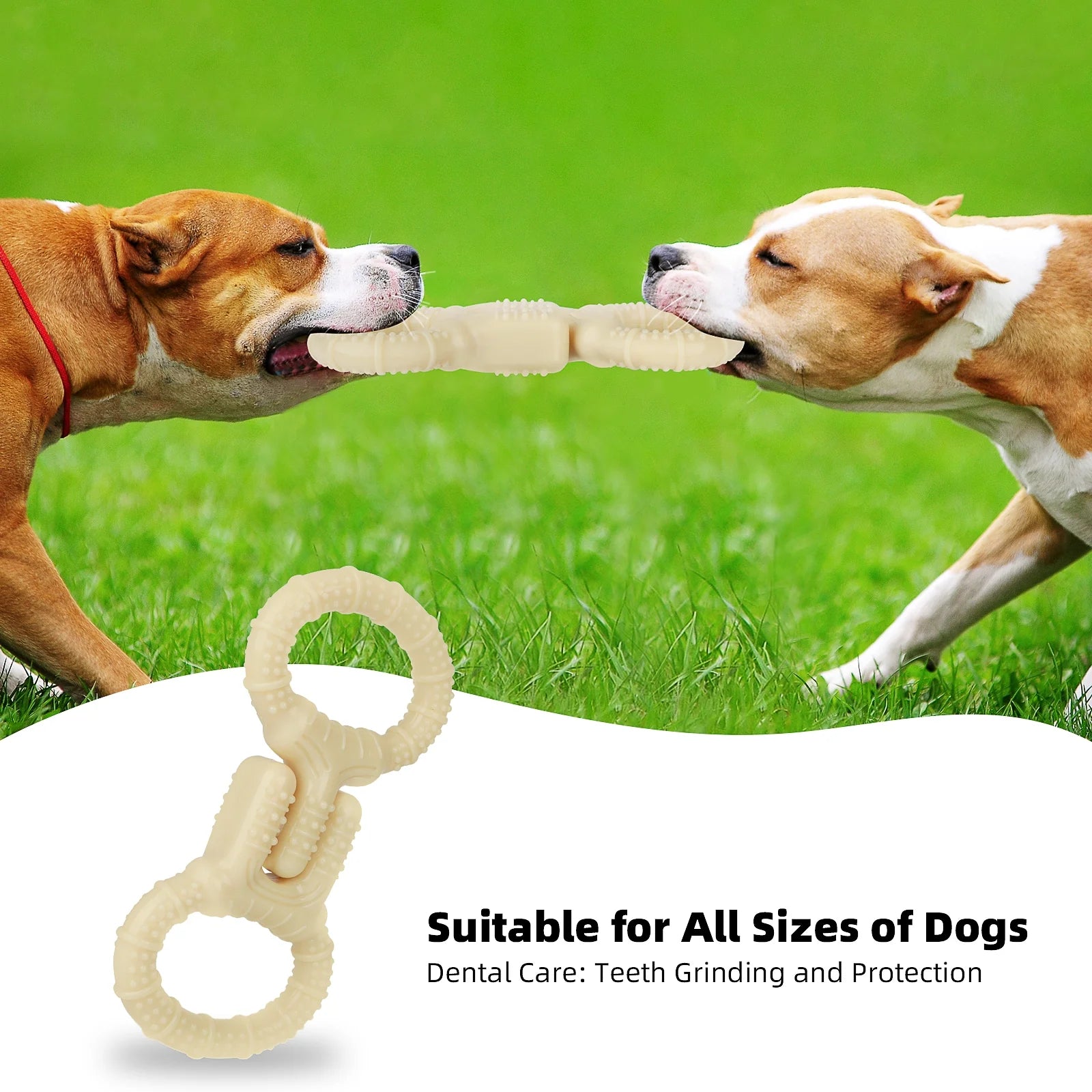 Dog Toys for Aggressive Chewers, Outdoor Tug Dog Toy for Small Medium Large Breeds, Beige