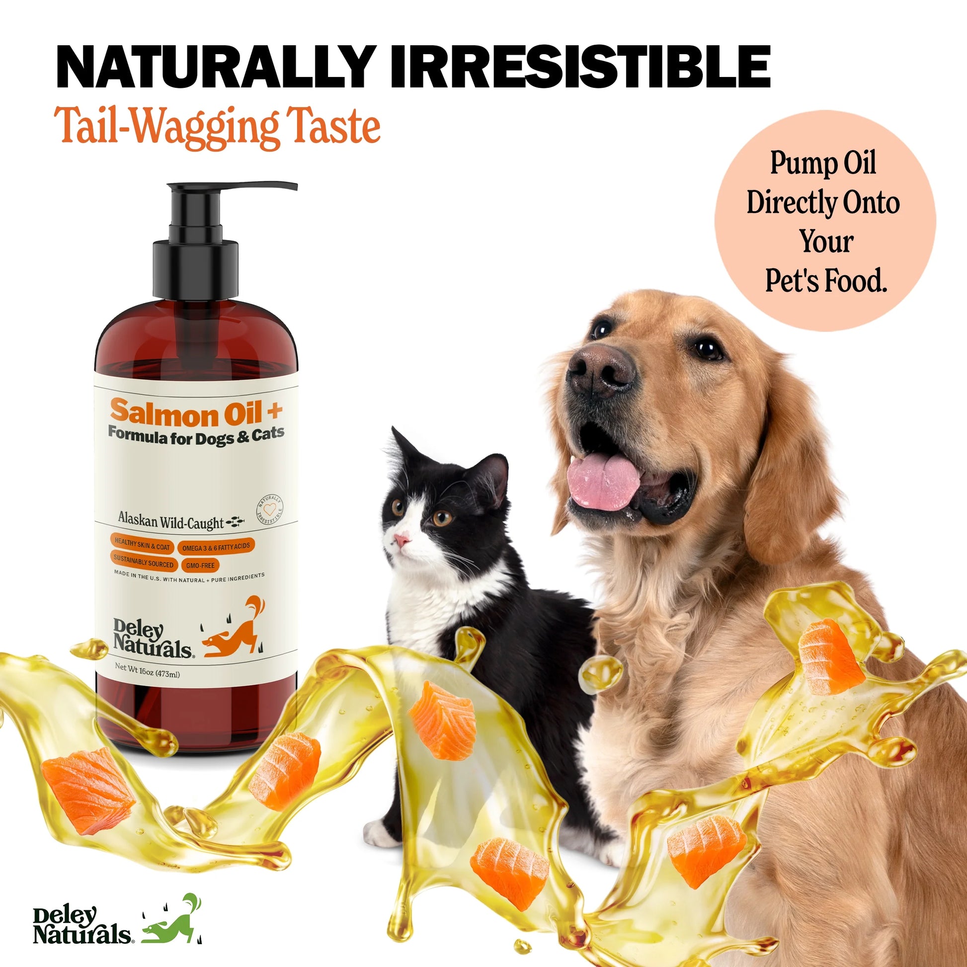 Alaskan Wild Caught Salmon Oil for Dogs & Cats plus Formula