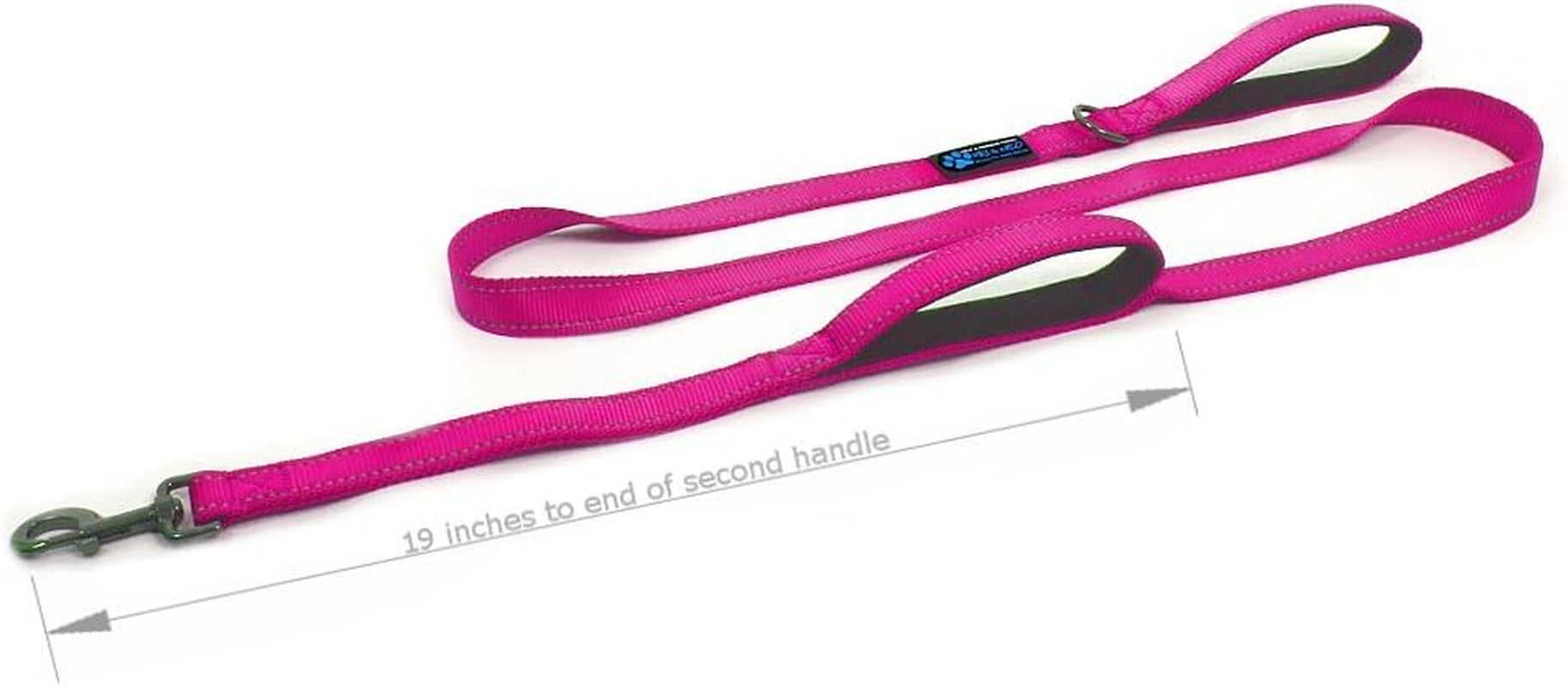 Double Handle Traffic Dog Leash - Reflective, Donates to Dog Rescue (Pink, 6 FT)