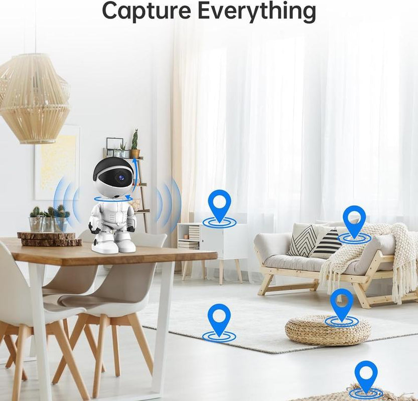 Pet Home Camera 3 Megapixel with Motion Detection HD Intelligent Robot Camera, Two-Way Voice Auto Tracking Function Security Monitoring