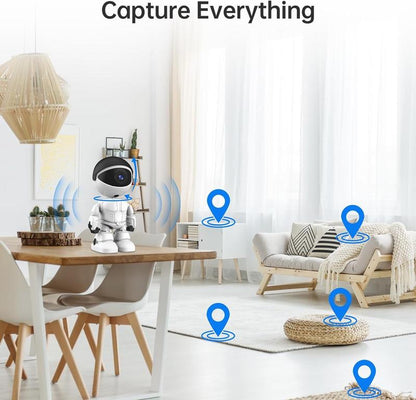 Pet Home Camera 3 Megapixel with Motion Detection HD Intelligent Robot Camera, Two-Way Voice Auto Tracking Function Security Monitoring