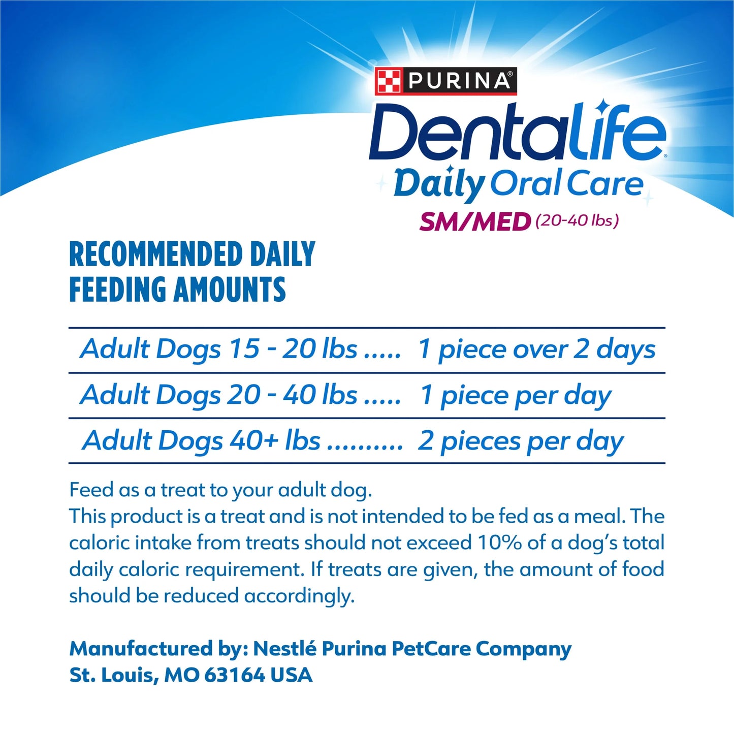 Purina  Daily Oral Care Chicken Flavor Small/Medium Breed Dog Dental Chews – 28.5 Oz Pouch (40Ct)