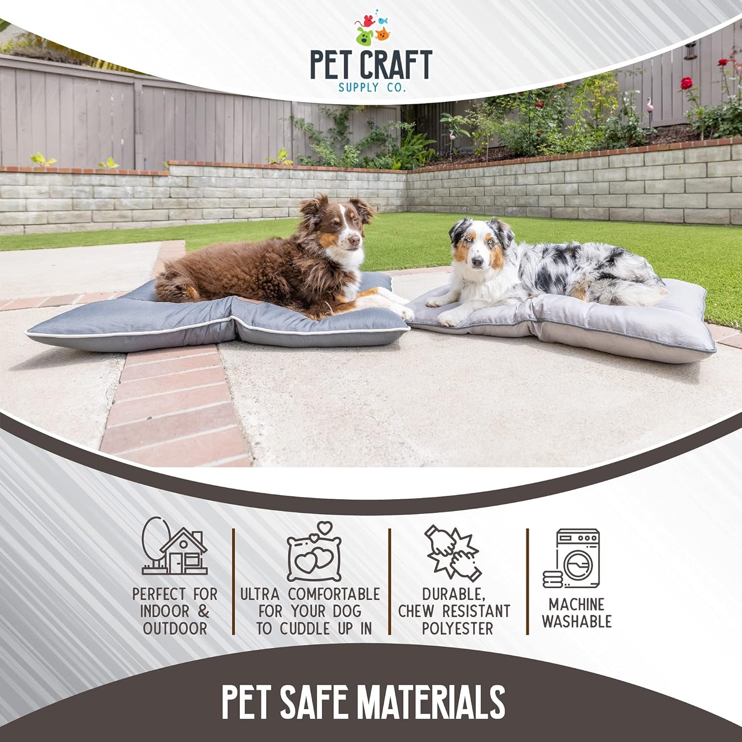 Super Snoozer Calming Indoor / Outdoor All Season Water Resistant Durable Dog Bed, Cloud, Large (2220)