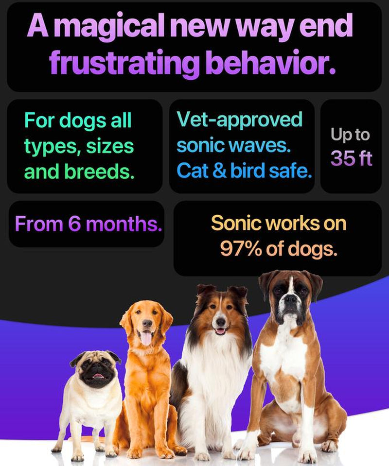 Ultimate Dog Bark Deterrent Device - Ultrasonic Control for Quiet Behaviour, Easy Point-and-Press Operation