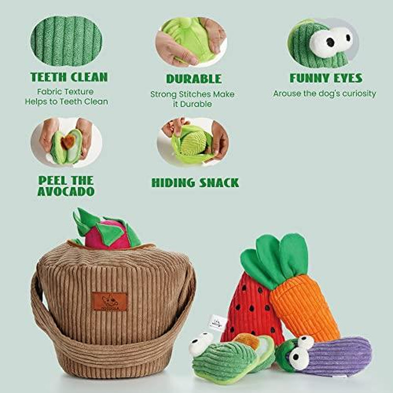 Nocciola 15-Pack Crinkle Squeaky Dog Toys - Plush Chew Toys for Aggressive Chewers, Perfect Christmas Gift for Small & Medium Dogs