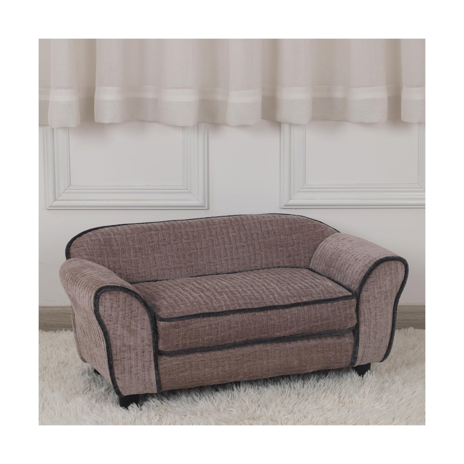 Pet Sofa/Dog Bed with Luxury Striped Fleece Pet Bed Animal Sleeping Bed Small...