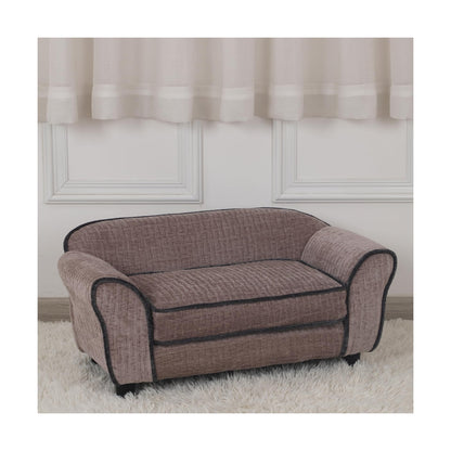 Pet Sofa/Dog Bed with Luxury Striped Fleece Pet Bed Animal Sleeping Bed Small...