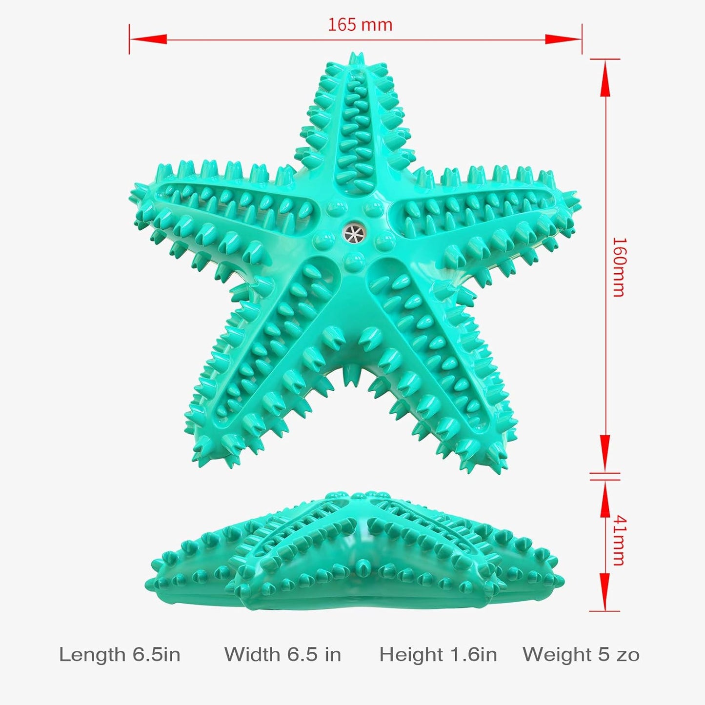 Dog Toys for Aggressive Chewers, Dog Teething Cleaning Toothbrush Toy, Durable Squeaky Interactive Starfish Puppy Toys for Small Medium Large Breed