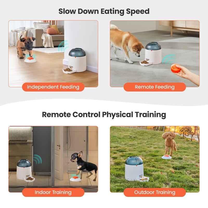 Potaroma Dog Puzzle Feeder Toy, Interactive IQ Training, Electronic Dog Toys, Automatic Rechargeable Treat Dispenser, Push Remote for Dog Food Dispensing for All Breeds of Dogs, 280Ml Capacity