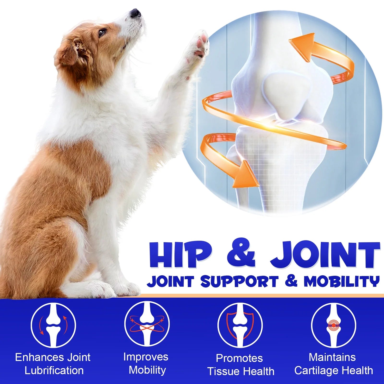 Hip & Joint Chewable Tablets for Dog, Health Supplement with Chondroitin for Dogs Mobility Support & Dog, 180P*2 Chewable Supplement for Dogs Joint Health