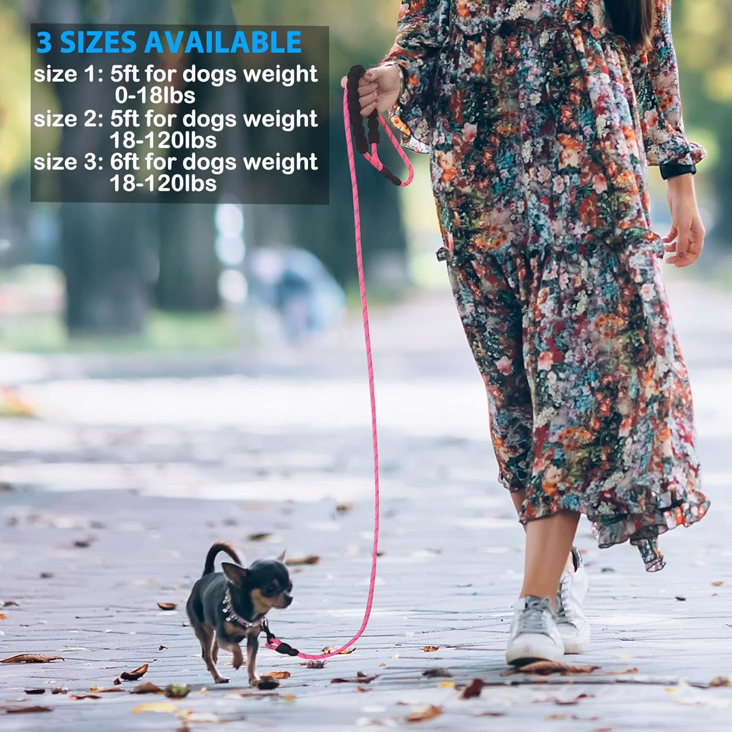 2 Pack 5 FT Heavy Duty Dog Leash with Comfortable Padded Handle Reflective Dog Leashes for Medium Large Dogs (S)