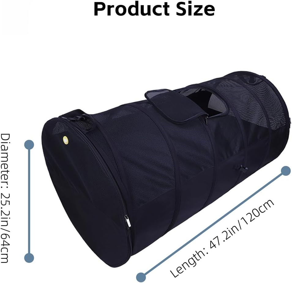Pet Tube Kennel Car Crate - Soft Tunnel for Small Medium Large Dogs Cats, Dual-Side Doors, Secured Mat, Compact Storage, Comfortable Sturdy Materials for Long-Lasting Use