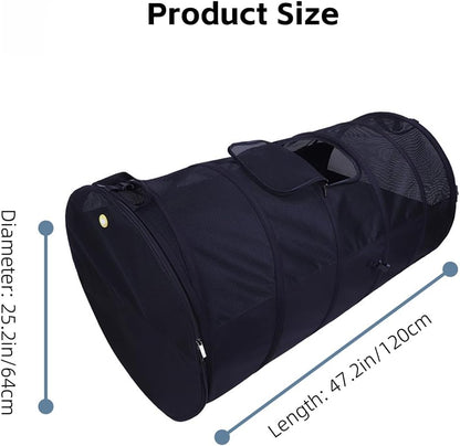 Pet Tube Kennel Car Crate - Soft Tunnel for Small Medium Large Dogs Cats, Dual-Side Doors, Secured Mat, Compact Storage, Comfortable Sturdy Materials for Long-Lasting Use