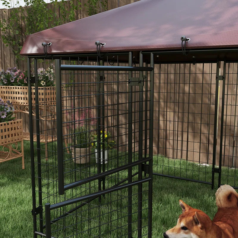 60'' H Galvanized Steel Yard Kennel with Door