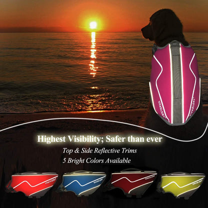 Neoprene Dog Life Jacket Dog Lifejacket for Boating Hunting & Swimming, Lightweight with Leash Ring, M, Pink