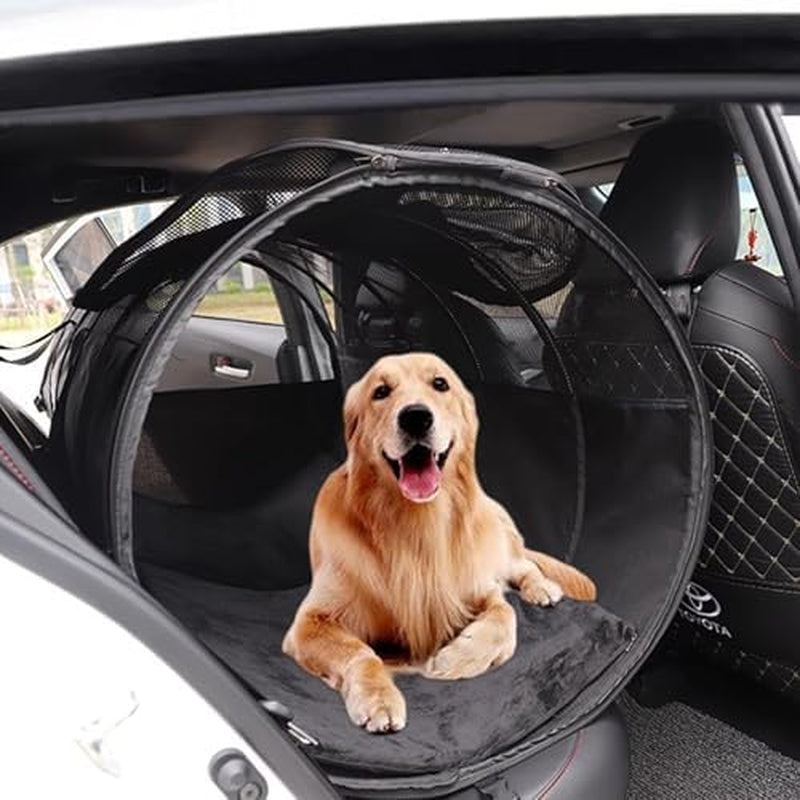 Pet Tube Kennel Car Crate - Soft Tunnel for Small Medium Large Dogs Cats, Dual-Side Doors, Secured Mat, Compact Storage, Comfortable Sturdy Materials for Long-Lasting Use