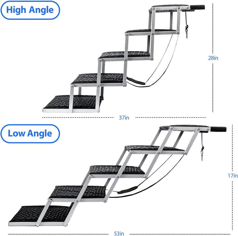 Niubya Portable Dog Ramp for Cars - Lightweight, Non-Slip Folding Steps for Large Dogs, Supports Up to 200 Lbs