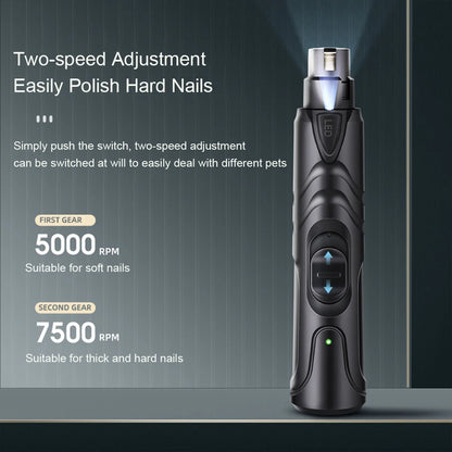 Rechargeable USB Charging Pet Dog Nail Grinders Electric Cat Paws Nail Grooming Trimmer Tools