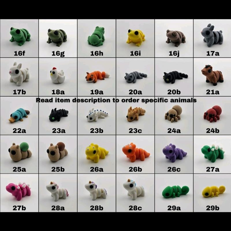Strong & Durable Pocket Pets - Cute 3D Printed Articulating Mini Fidget Sensory Baby Animals for Road Trips or Party Bags