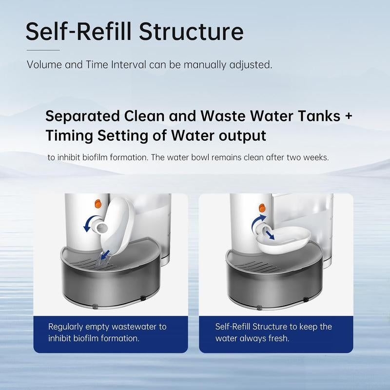 Gift for Pets, Pet Gravity Smart Cat Fountain, Silent Cat Water Fountain, Healthy Dog Water Dispenser, Automatic Pet Water Dispenser, Feeding Supplies for Dogs & Cats