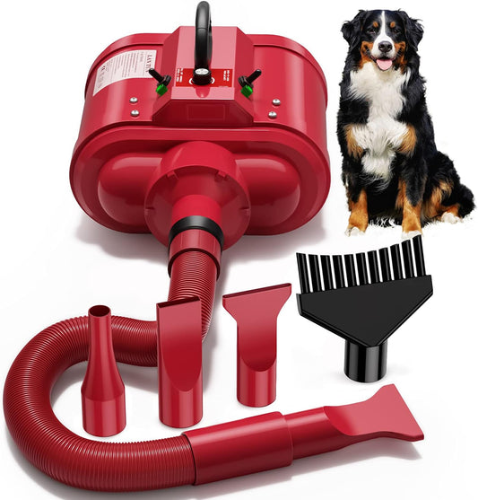 Dog Dryer for Large Dogs, Dual Motor 5.0 HP Variable Speed Dog Hair Dryer, Professional Force Dog Dryer Dog Grooming Dryer Blower with Heater