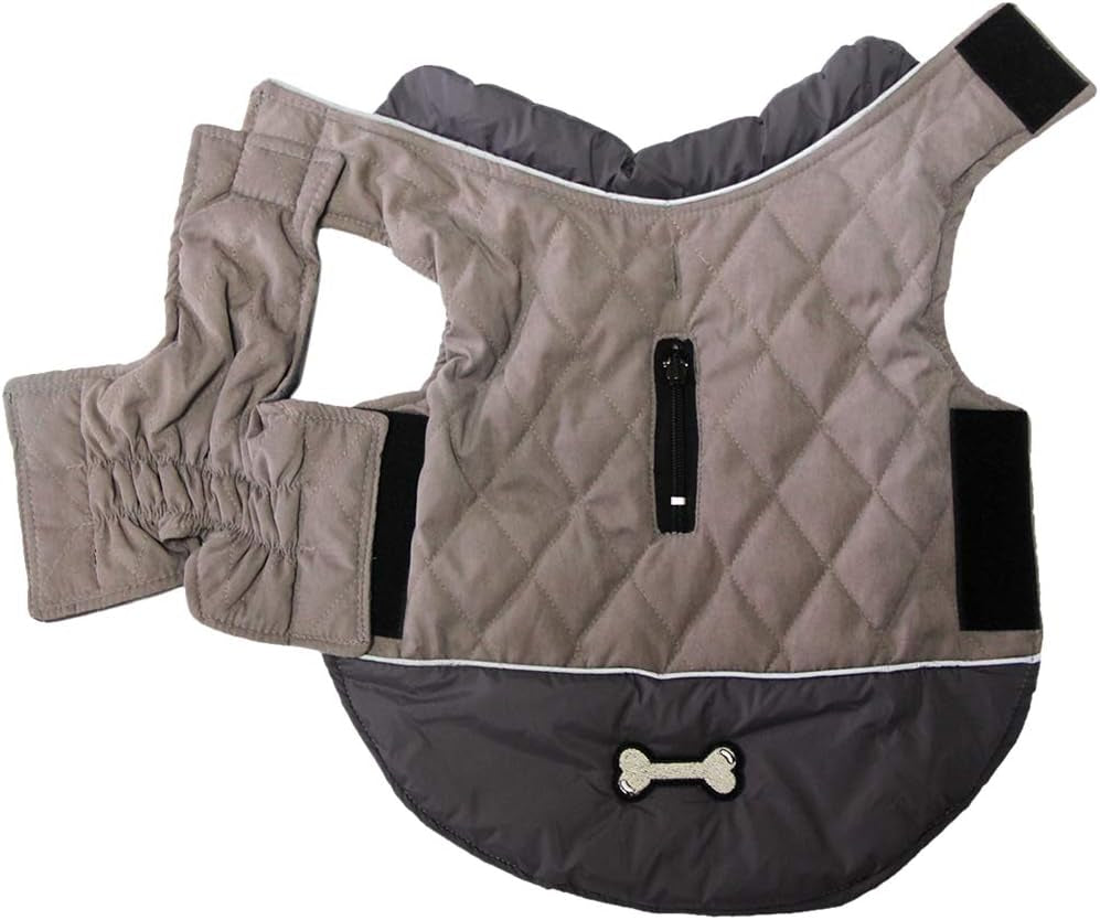Reversible Dog Coats for Small Dogs Waterproof Warm Dog Jacket for Cold Winter,Grey M