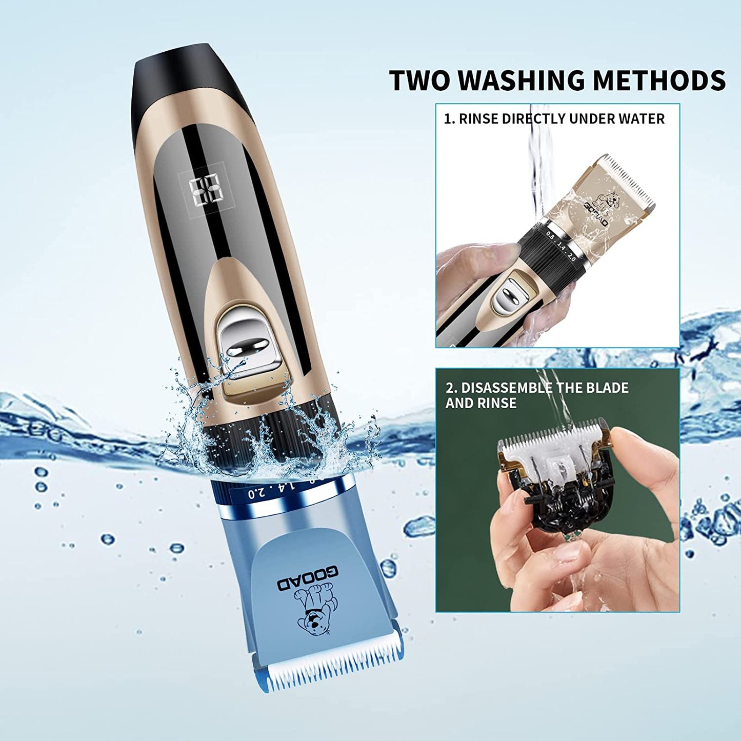 Dog Grooming Clippers and Paw Trimmer Kit - Low Noise Rechargeable Grooming Tool
