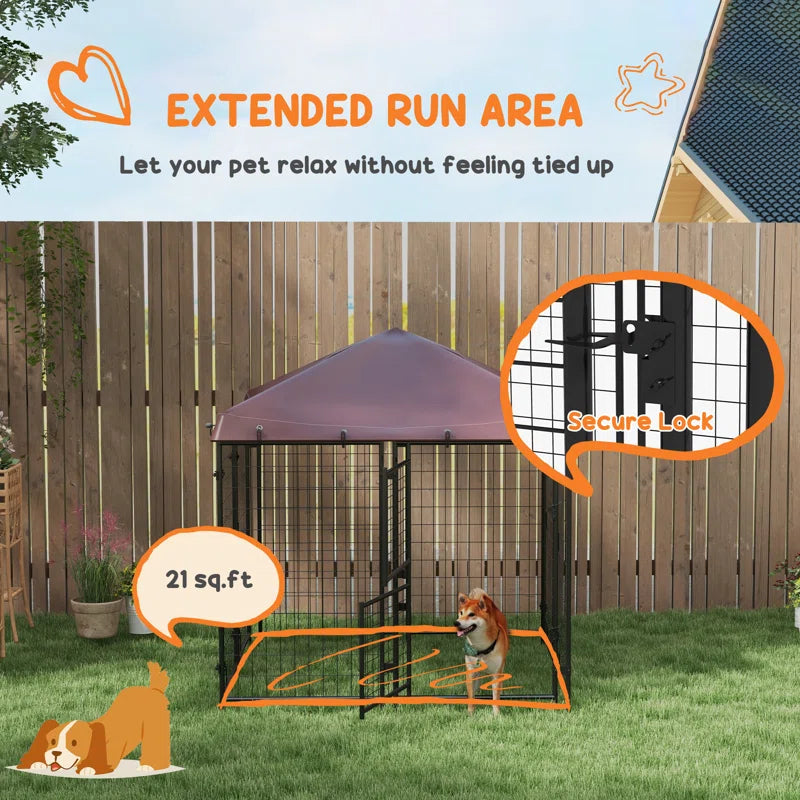60'' H Galvanized Steel Yard Kennel with Door