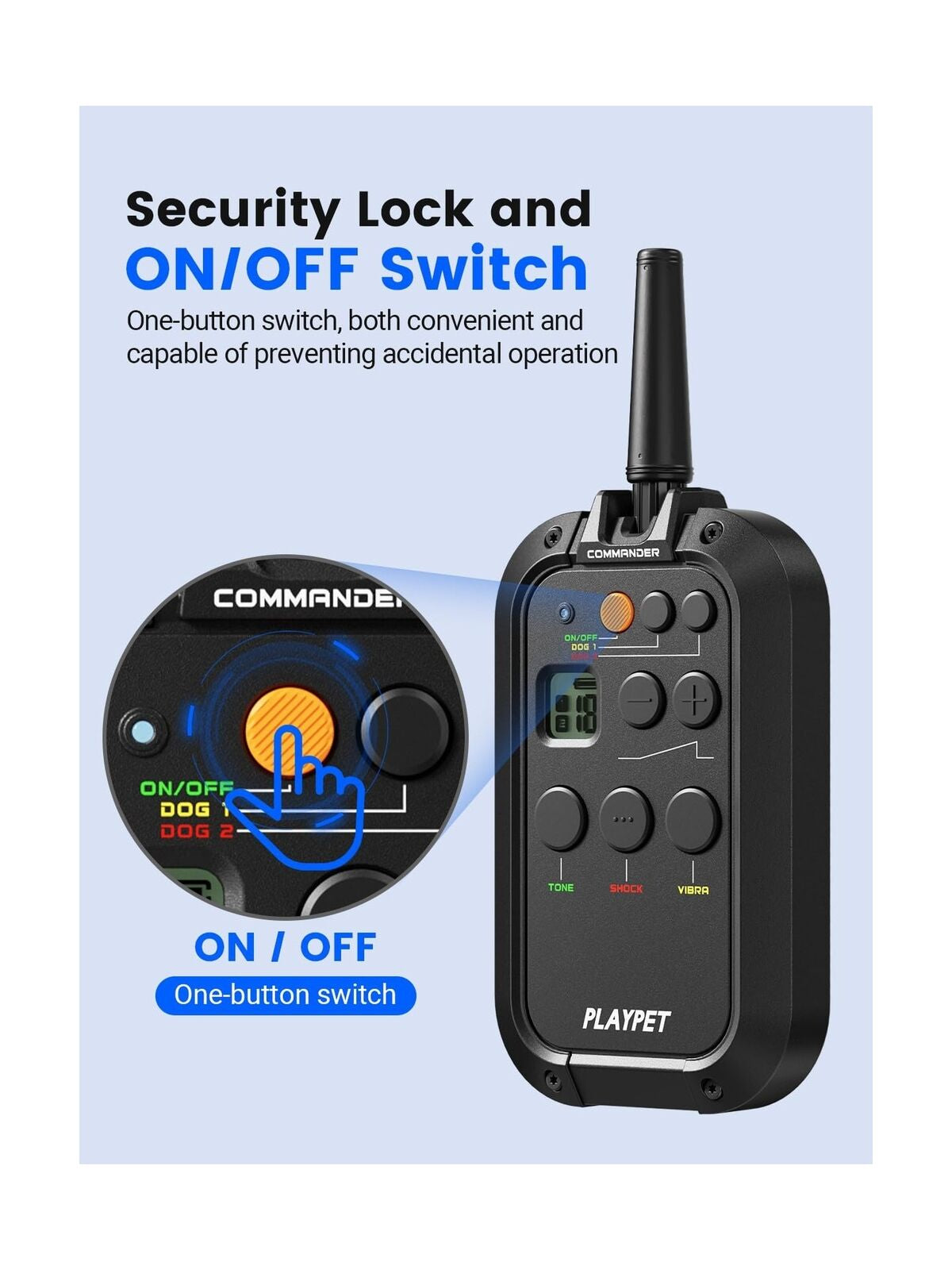 PLAYPET Dog Training Collar, 2950FT Remote Dog Shock Collar for Small Medium ...