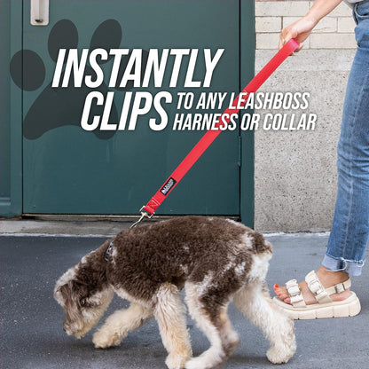 Short Dog Leash with Padded Handle - 12, 18, and 24 Inch Leads for Large Dogs - 1 Inch Nylon (18 In, Black/Red/Gray)