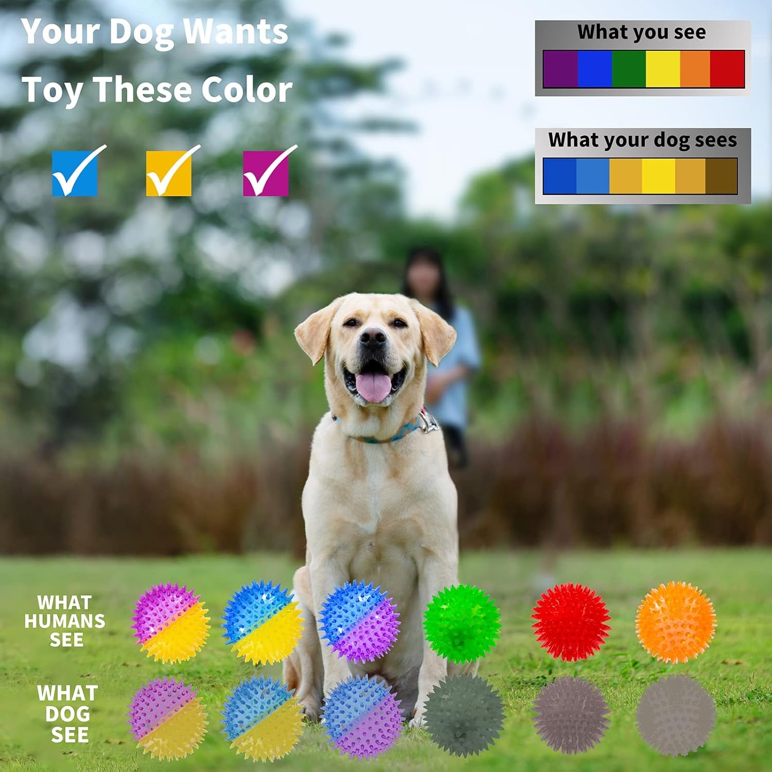 Squeaky Dog Toy Balls for Medium and Large Dogs, 3.5″ Interactive Fetch Ball Puppy Chew Toy Spike Ball, Durable Bounce Squeak Play Catch Ball for Teeth Cleaning and Dental Care