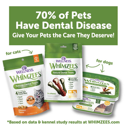 Wellness  Daily Brushzees Dog Dental Treats, Natural Chews, Small Size Stick, (14 Count)