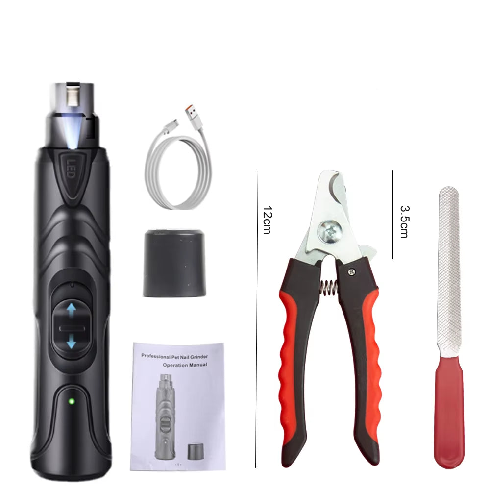Rechargeable USB Charging Pet Dog Nail Grinders Electric Cat Paws Nail Grooming Trimmer Tools