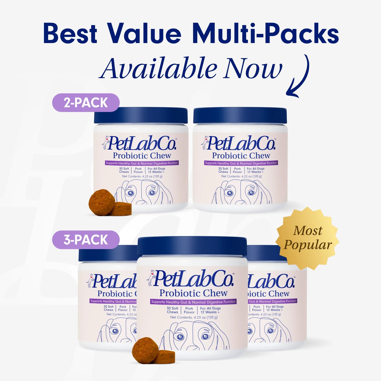 Co. Probiotic Chews, Delicious Soft Chew Probiotics for Dogs, 30 Ct.