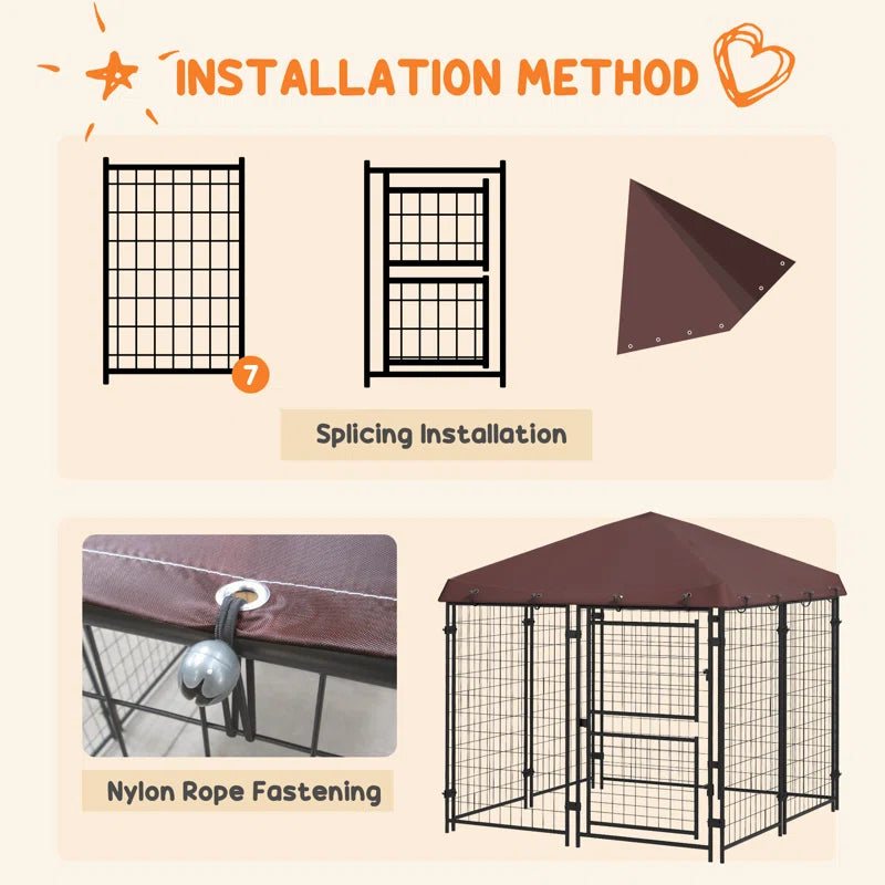60'' H Galvanized Steel Yard Kennel with Door