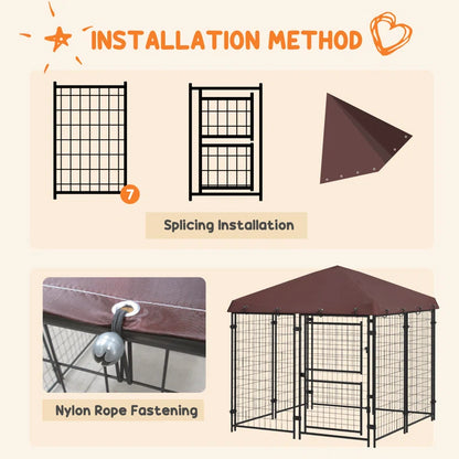 60'' H Galvanized Steel Yard Kennel with Door