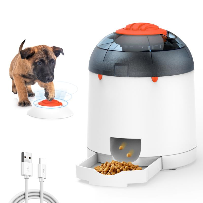 Potaroma Dog Puzzle Feeder Toy, Interactive IQ Training, Electronic Dog Toys, Automatic Rechargeable Treat Dispenser, Push Remote for Dog Food Dispensing for All Breeds of Dogs, 280Ml Capacity
