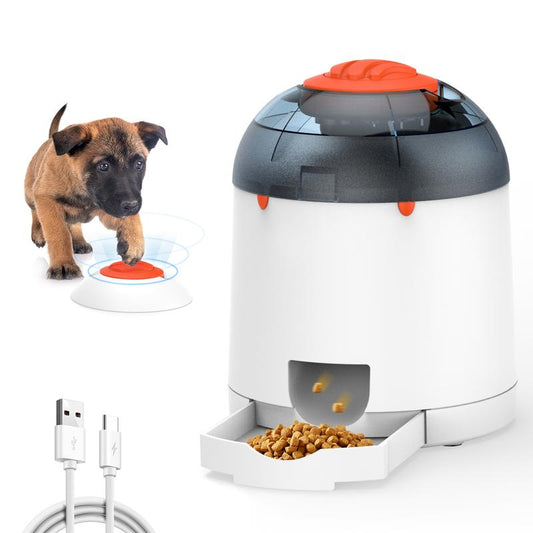 Potaroma Dog Puzzle Feeder Toy, Interactive IQ Training, Electronic Dog Toys, Automatic Rechargeable Treat Dispenser, Push Remote for Dog Food Dispensing for All Breeds of Dogs, 280Ml Capacity
