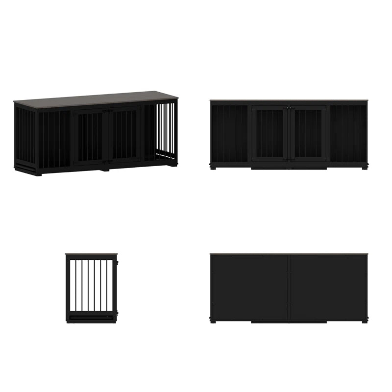 Large Dog Crate with Tray and Divider