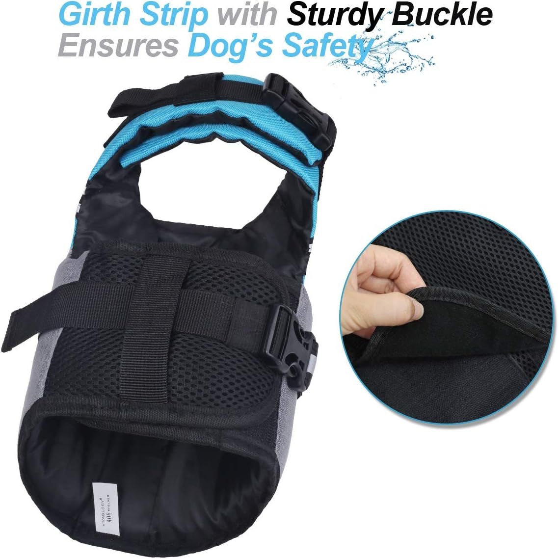 Sports Style Dog Life Jacket with Adjustable & Durable, Extra Flotation Swim Life Vest with Secure Fastening System for Small Dogs, Blue