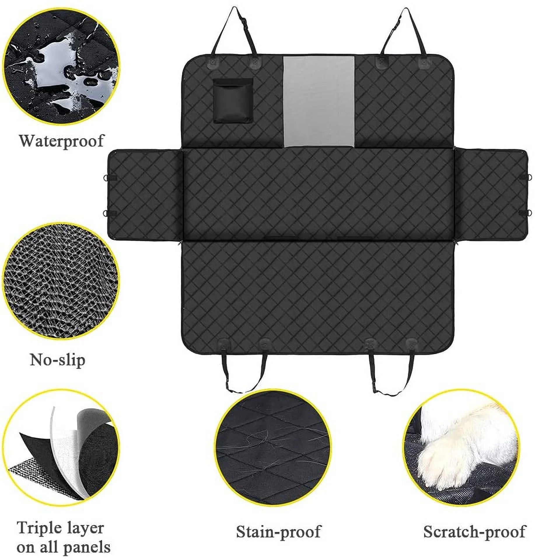 Dog Car Seat Covers with Mesh Window, Waterproof Dog Cover Back Seat, Scratchproof Dog Car Hammock Dogs Protection Cover for Cars Suvs & Trucks