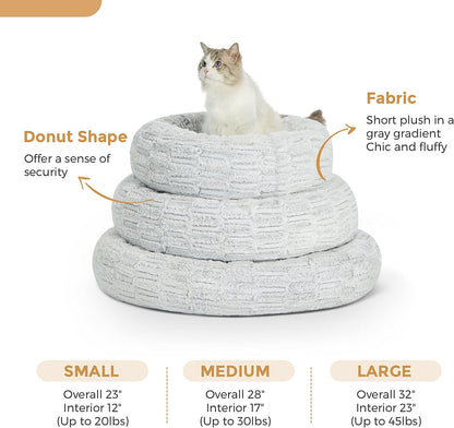 Dog Beds Donut Bed, for Small Medium Large Dogs & Cats with Orthopedic Memory Foam, Fluffy and Chic Washable Bed Multiple Sizes (23'')