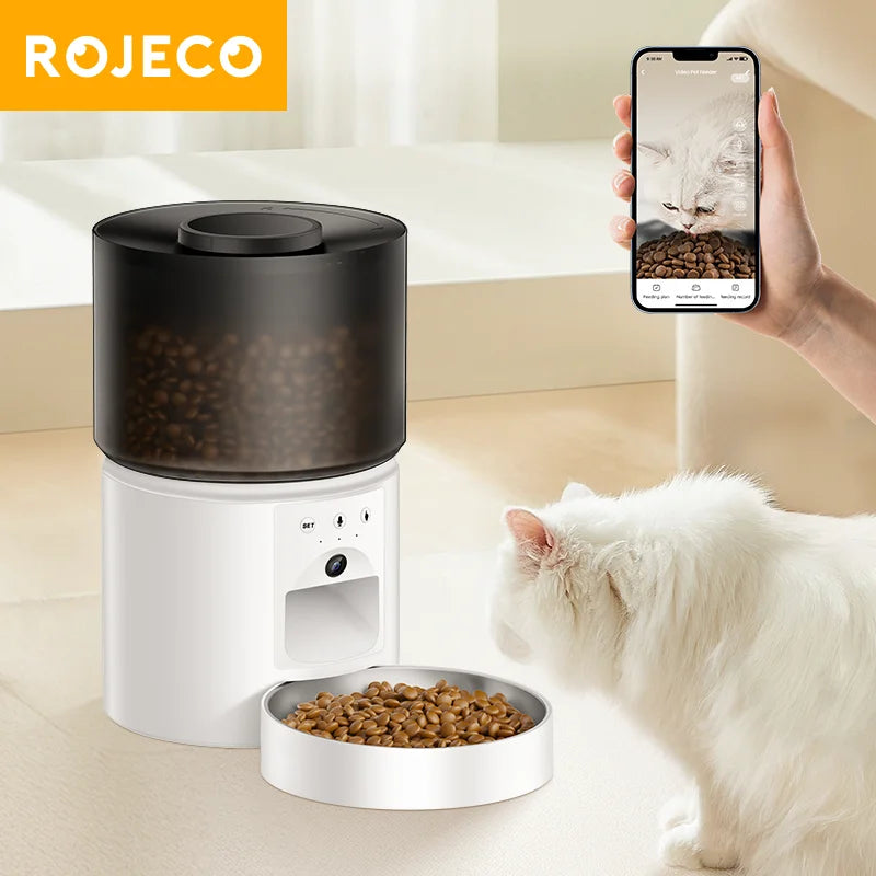 Automatic Dog Feeder with Camera Video Pet Food Dispenser Smart APP Remote Control Auto Feeder for Kitten Cat Accessories