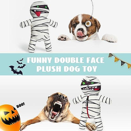 Nocciola 9-In-1 Zombie Plush Squeaky Dog Toy Set - Perfect Christmas Gift for Small & Medium Dogs!
