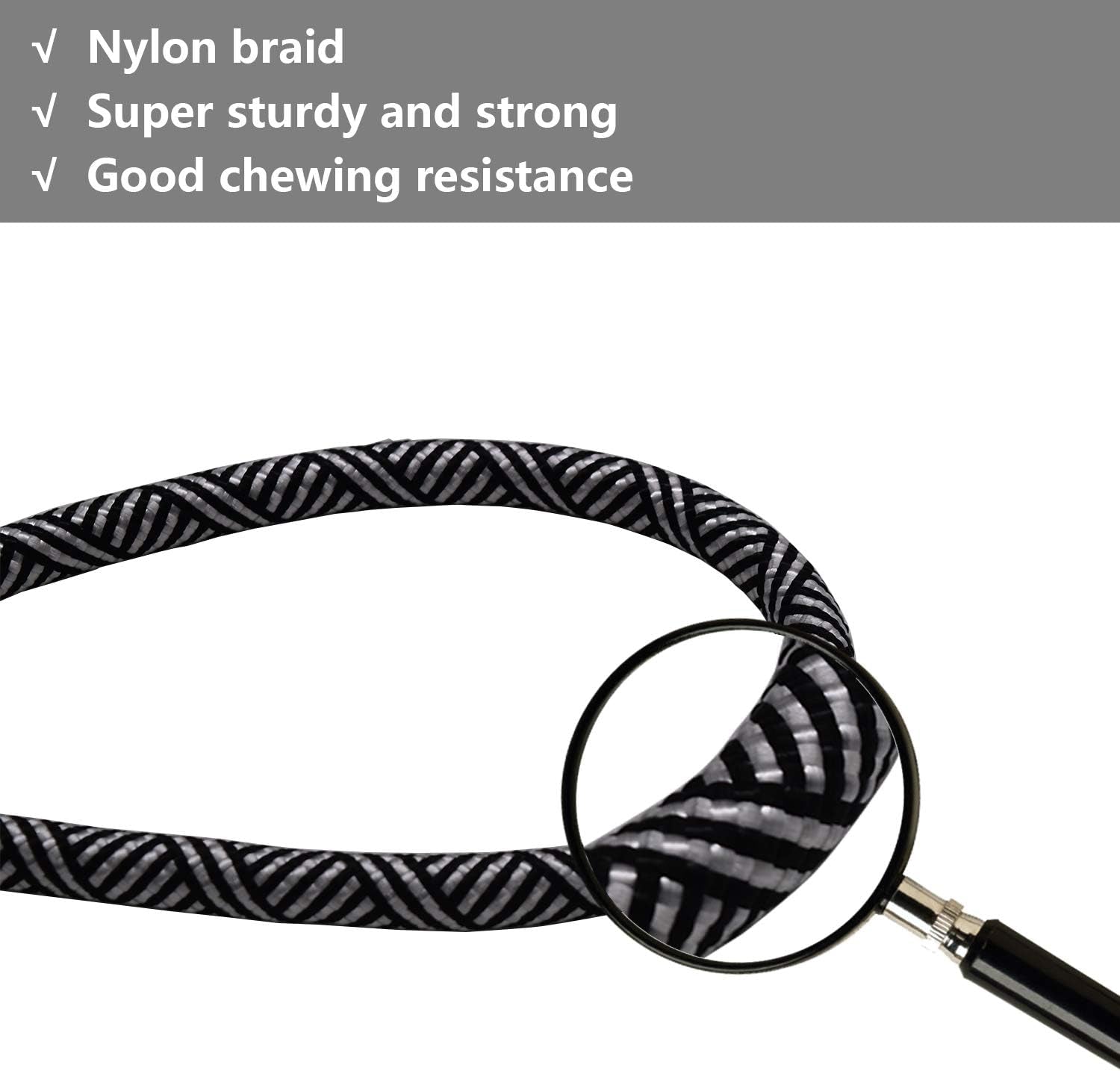 Heavy Duty 10 FT Dog Leash with Comfortable Padded Handle - Reflective, Medium & Large Dogs, Black