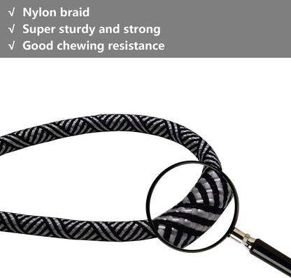 Heavy Duty 10 FT Dog Leash with Comfortable Padded Handle - Reflective, Medium & Large Dogs, Black