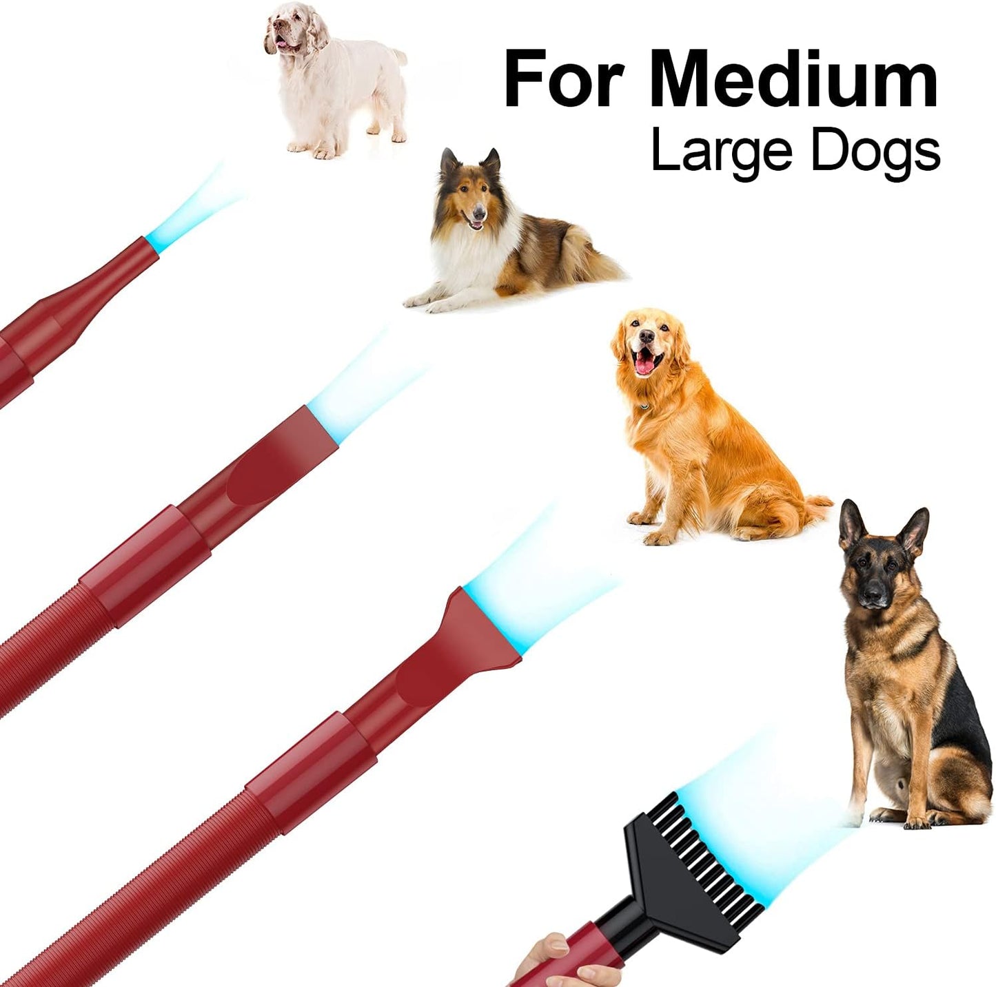 Dog Dryer for Large Dogs, Dual Motor 5.0 HP Variable Speed Dog Hair Dryer, Professional Force Dog Dryer Dog Grooming Dryer Blower with Heater