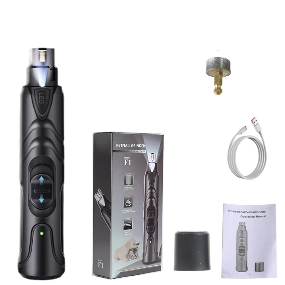 Rechargeable USB Charging Pet Dog Nail Grinders Electric Cat Paws Nail Grooming Trimmer Tools