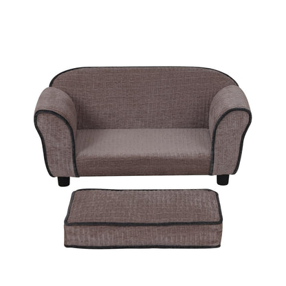 Pet Sofa/Dog Bed with Luxury Striped Fleece Pet Bed Animal Sleeping Bed Small...